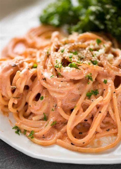 Pour a little sauce on a warm serving platter, arrange the meat slices, then. Creamy Tomato Pasta | RecipeTin Eats