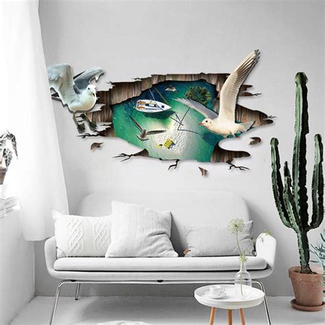 Love quote wall sticker family wall quotes decal diy removable creative love quotes wall decors high quality cut vinyl q285. 3D 90x60cm Stereo Seagull Wall Sticker Floor Wall Decor ...