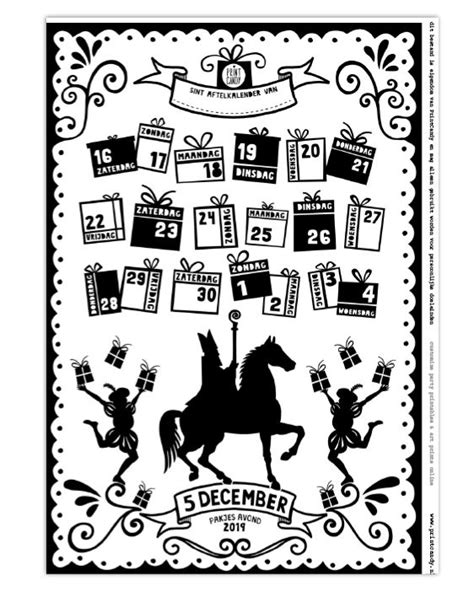 Dit is alweer het zesde jaar dat deze populaire kalender te koop is. Sint Printable Aftelkalender 2019 - Gratis printables van ...