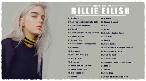 We have compiled a list of top 10 best billie's songs so far and would like to start with the musical composition which brought the young lady to the limelight. 빌리아일리시 Billie Eilish 빌리 일 리쉬 최고의 노래 Best Songs Of Billie ...