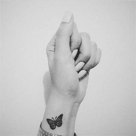 The forearm is a great place for this design. 110 Small Butterfly Tattoos with Images | Butterfly wrist ...