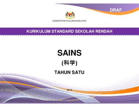 Bahagian pendidikan guru, kementerian pelajaran malaysia, putrajaya. (PDF) KEMENTERIAN PELAJARAN MALAYSIA KURIKULUM STANDARD ...