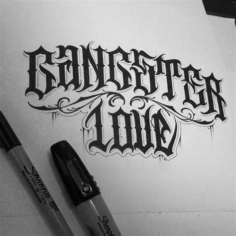Maybe you would like to learn more about one of these? Gangster Love | Typography tattoo, Tattoo lettering fonts ...