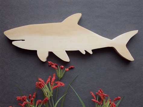 Shark Unfinished DIY Wood Decoration | Crafts, Hobbies and crafts, Wooden crafts diy