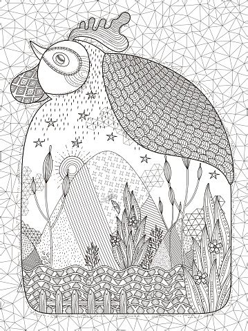 Make your world more colorful with printable coloring pages from crayola. Rooster Adult Coloring Page Stock Illustration - Download Image Now - iStock