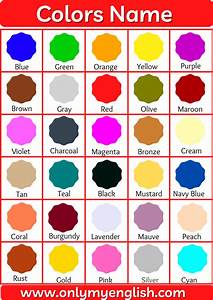 Colors Name List Of Color Colours Name In English With Pictures