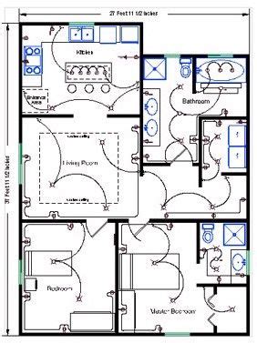 Please right click on the image and save the illustration. electric cabling for offices - Bing Images | Electrical layout, Electrical plan, Plumbing drawing