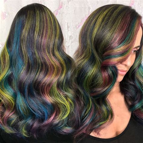 See more ideas about hair styles, brown hair colors, hair beauty. 🌈OIL SLICK🌈 on level 5 hair I created this oil slick look ...