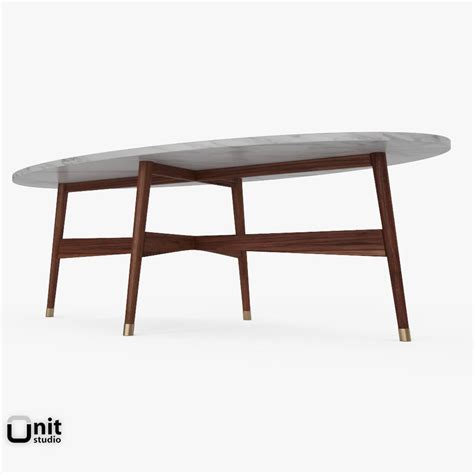 Made in a fair trade certified™ facility, every piece sold directly supports better. 3D model Reeve Mid-Century Oval Coffee Table by West Elm