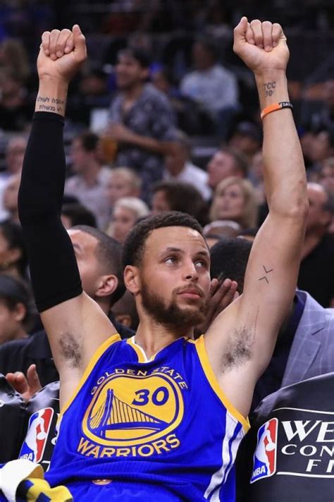 The woe tattoo on steph curry's right bicep means working on excellence. Pin by Darryl G on Basketball Players' Hairy Armpits ...