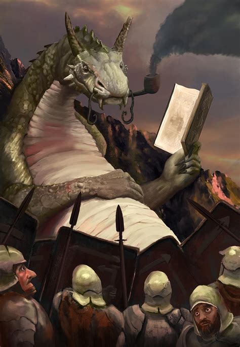 Remember, we're not your average dungeon crawlers. Book reading, pipe smoking dragon by me. : ImaginaryMonsters