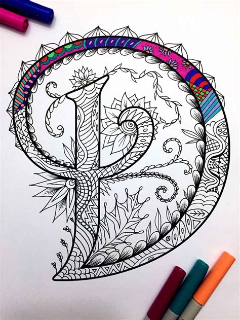 Printable pdf letter u coloring page. Letter D Zentangle - Inspired by the font "Harrington ...