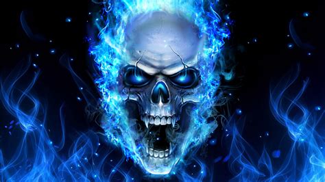 I don't own this image. Blue Fire Skull Wallpaper (58+ images)