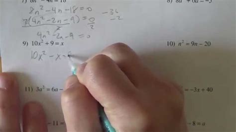 Kuta software infinite pre algebra worksheet answers. Solving quadratic equations kutasoftware - YouTube