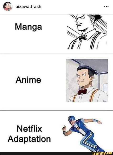 Filmmakers and showrunners in both hollywood and japan have been bringing classic and popular anime stories to life for years. & aizawa.trash Manga Netflix Adaptation - iFunny :) | My hero, Anime memes funny, My hero ...