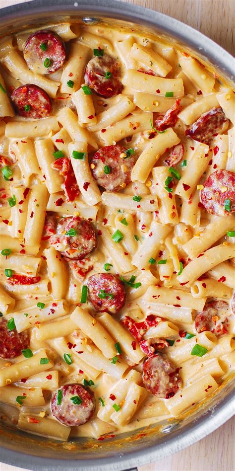 First, cook the pasta in a large pot of salted boiling water, just until al dente. Creamy Mozzarella Pasta with Smoked Sausage (With images ...