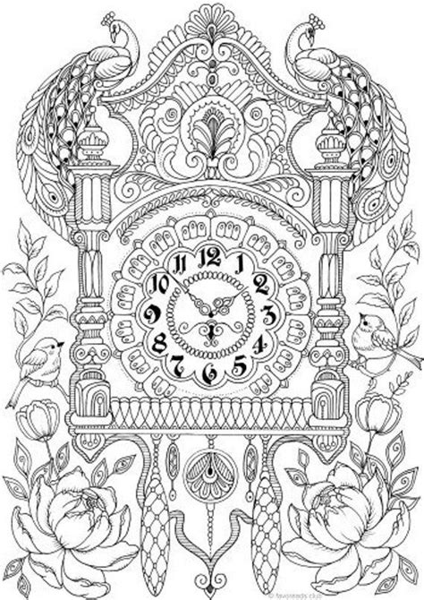 Both kids and adults will love the fun, creative process of choosing colors, coloring, and seeing the image come to life. Wall Clock - Printable Adult Coloring Page from Favoreads ...