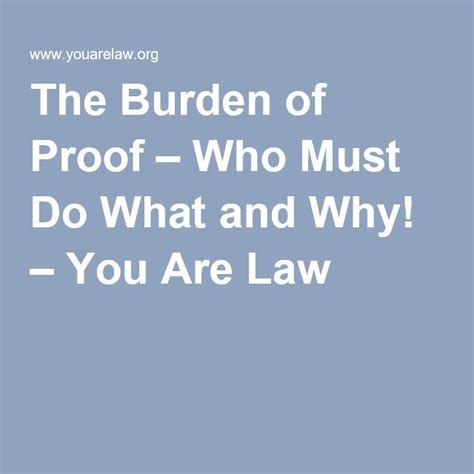 The Burden of Proof - Who Must Do What and Why! | Proof, Burden, Law