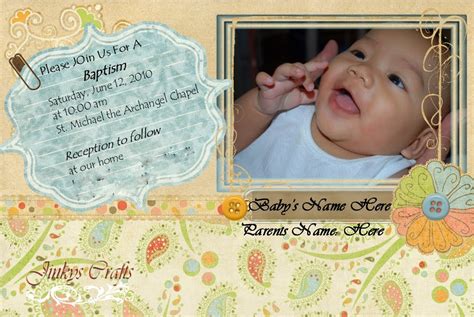 Use a software program like adobe, microsoft office, or photoshop. Jinky's Crafts & Designs: Baptism Invitation Cards