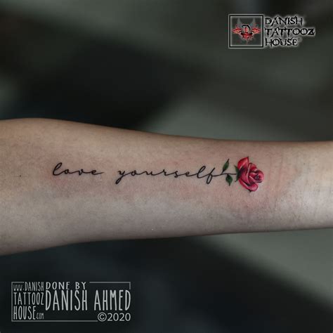 Danish zehen 100% original tattoo designs. Love Yourself tattoo by Danish Ahmed in 2020 | Love ...