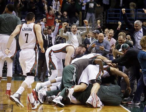 Tried to get the last shot. middleton was acknowledging the imperfection of his big basket. Khris Middleton's wild buzzer-beater against Miami Heat ...