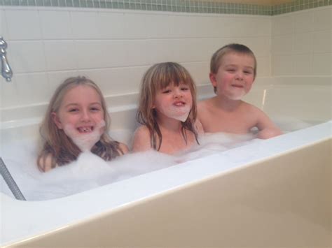 It is important to make sure when bathing together in a tub, to take special precautions to avoid slipping. Big Sister, Middle Mister & Baby Sister: Too old to bathe ...