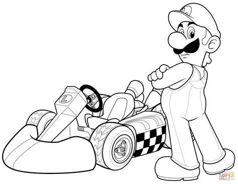 Mario bros rosalina coloring page. Luigi in Mario Kart Wii coloring page | Free Printable Coloring Pages