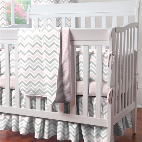 A miniature crib is exactly what it sounds like — a crib that is smaller than the standard full size. Pink and Gray Chevron 3-Piece Mini Crib Bedding Set | Grey ...