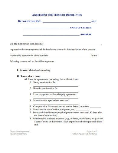 Check spelling or type a new query. 11+ Dissolution Agreement Templates - Google Docs, Pages ...