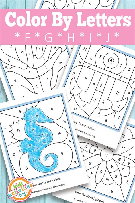 With very young learners, students will often not complete any writing activities in class so it is even more important to go slowly and try to get them to recognize the words as you say them. Color By Letters F, G, H, I, J {Free Kids Printable}