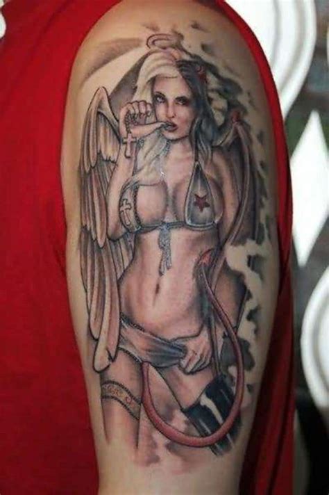 Another quite dark tattoo design is the angel of death tattoo. 155 Charming Angel Tattoos - Most Popular Designs of 2020 ...