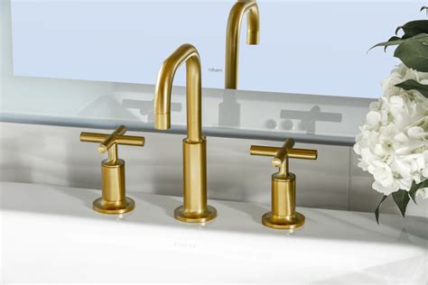 Polished chrome, rose gold, brushed nickel, french gold. Kohler K-14406-3 in 2020 | Gold faucet, Widespread ...