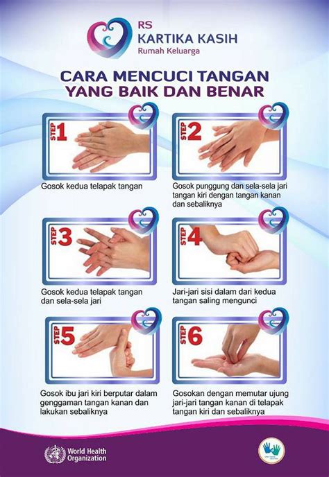 © raka lestari mengeringkan tangan setelah mencucinya juga termasuk hal yang baik. Gambar 6 Langkah Cuci Tangan Menurut Who - AR Production