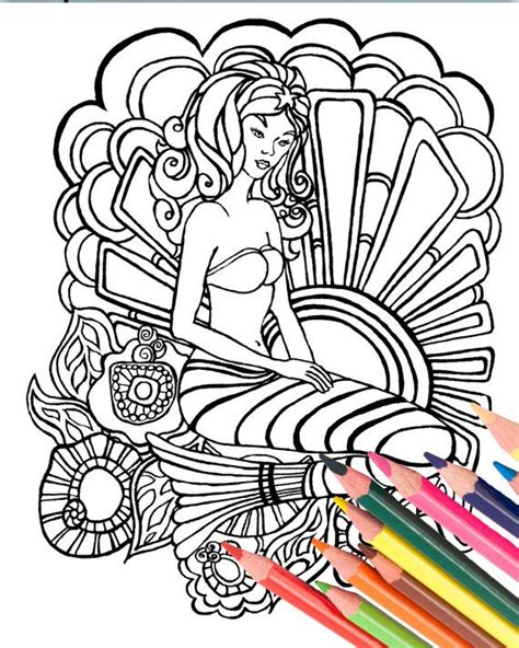 Free my little mermaid coloring book for all mermaid loving kids and toddlers. Mermaid Coloring Book Page Digital Download by ...