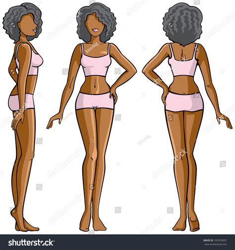Woman side view full body. Woman Body Front Back Side View Stock Vector 181876037 ...