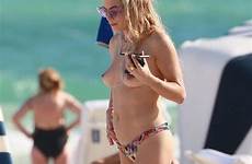 nude chelsea leyland topless tits miami beach celebs