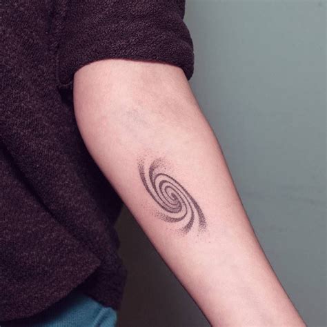 Tattoo spiral has many meanings. Hand poked spiral galaxy tattoo on the left inner forearm. Artista Tatuador: Nano · Ponto a ...