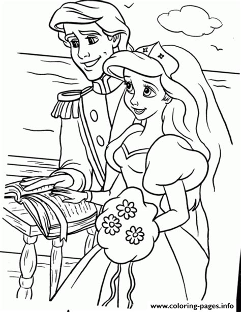 The little mermaid coloring page. Ariel And Eric Making Vow Little Mermaid Disney Sa978 ...
