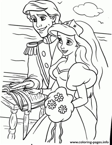 Print this disney princess coloring sheet today. Ariel And Eric Making Vow Little Mermaid Disney Sa978 ...