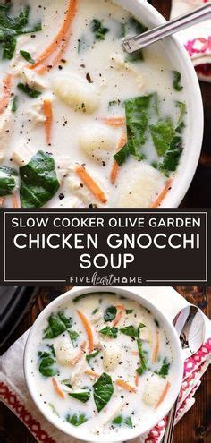 Serve chicken with a salad or a side of rice or pasta. Slow Cooker Olive Garden Chicken Gnocchi Soup is easy to ...