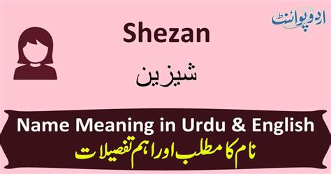 Shezan Name Meaning in Urdu - شیزین - Shezan Muslim Girl Name