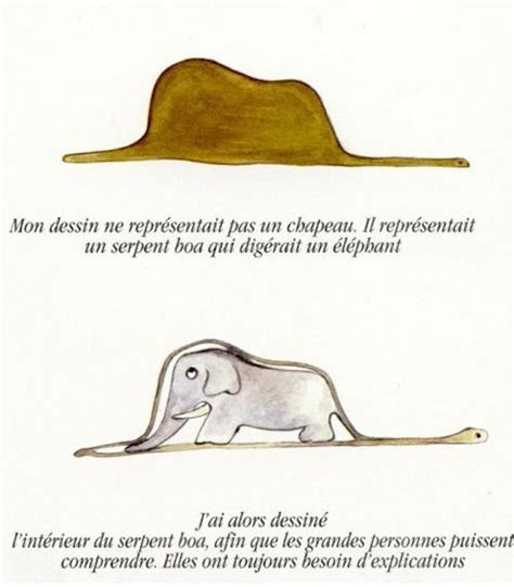 Mais, si tu m'apprivoises, ma vie sera comme ensoleillée. I see what I want | Der kleine prinz, Elefant, Zeichnung