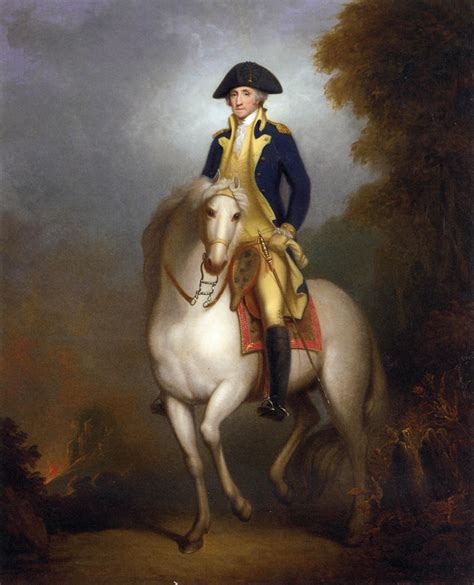 16 x 20 print digitally restored and reproduced from a vintage painting (does not include frame). Equestrian Portrait of George Washington by Rembrandt Peale