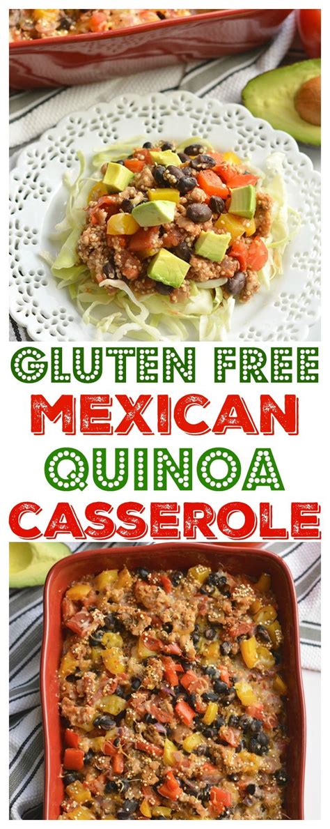 Gluten free + low calorie! Easy & healthy Mexican Quinoa Casserole! Made with black ...
