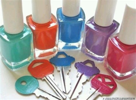 Stiletto nails are somehow resembling almond nail shape, but they. Nailpolish on keys so they are easier to differentiate. Such a simple idea that makes life so ...