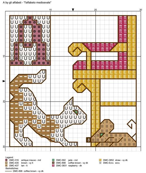 All patterns are designed and created by helen of fandom cross stitchery; Medieval Alphabet Cross Stitch Patterns alfabeto ...