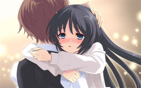 Couple anime characters digital wallpaper, naruto, blush, boy. Anime Hug Wallpaper (57+ images)