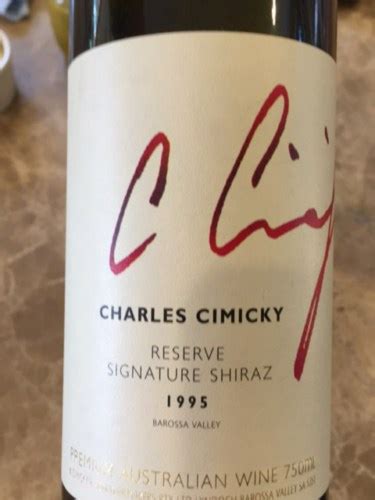 Čtk dnes řekl, že podobnému obvinění je těžké se bránit, není si však vědom žádného. Charles Cimicky Reserve Signature Shiraz | Vivino