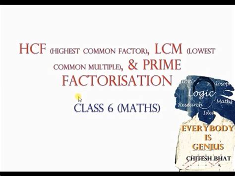 Prime Factorisation, HCF, & LCM (Class 6, Maths, CBSE ...