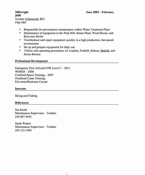 A job description should be written at a level suited to the position. Emt Job Description Resume Luxury Millwright Resume Sample